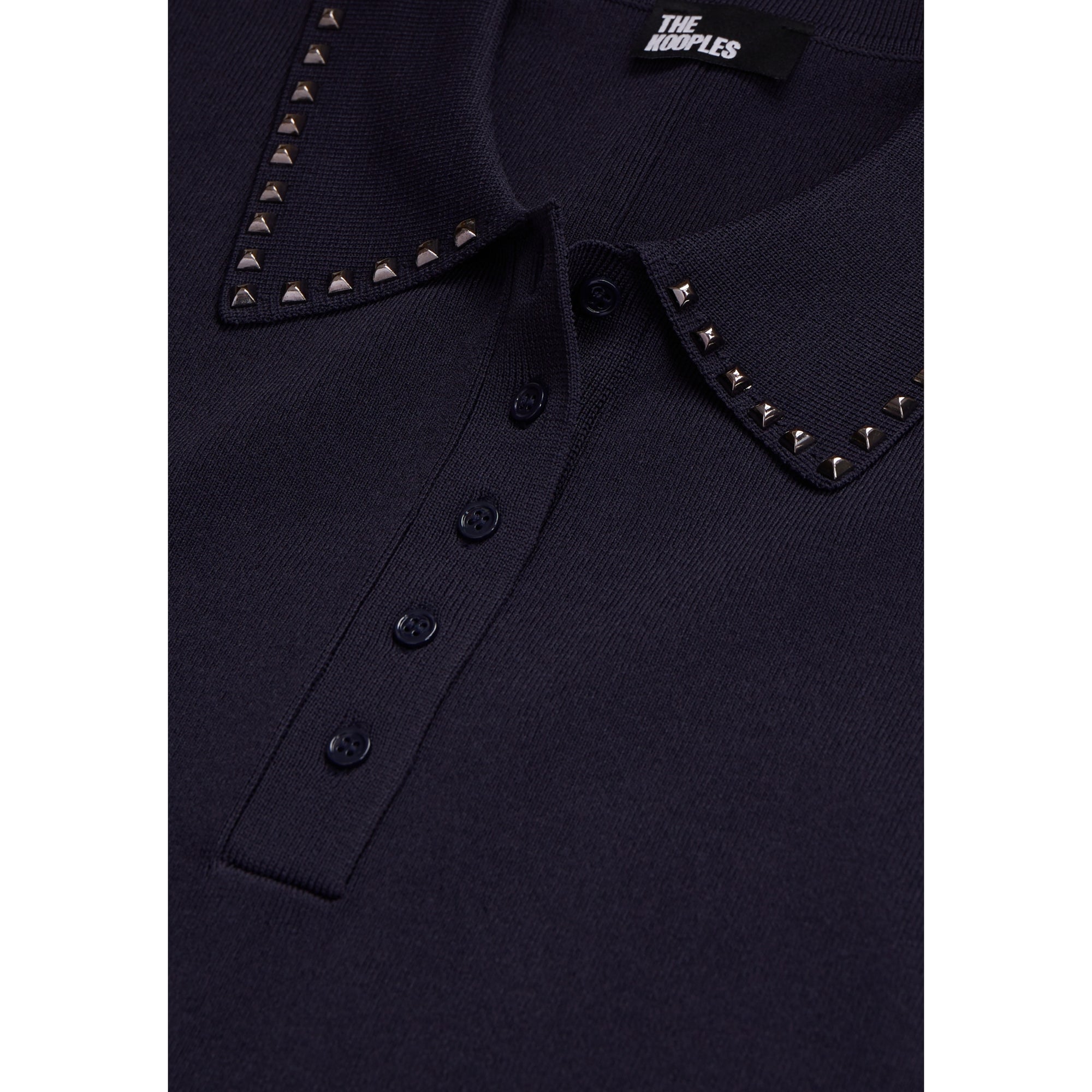 Knitted Polo T-Shirt | Women | Navy Blue