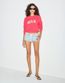 Womens | Classic Crewneck Love And Peace | Heritage Red