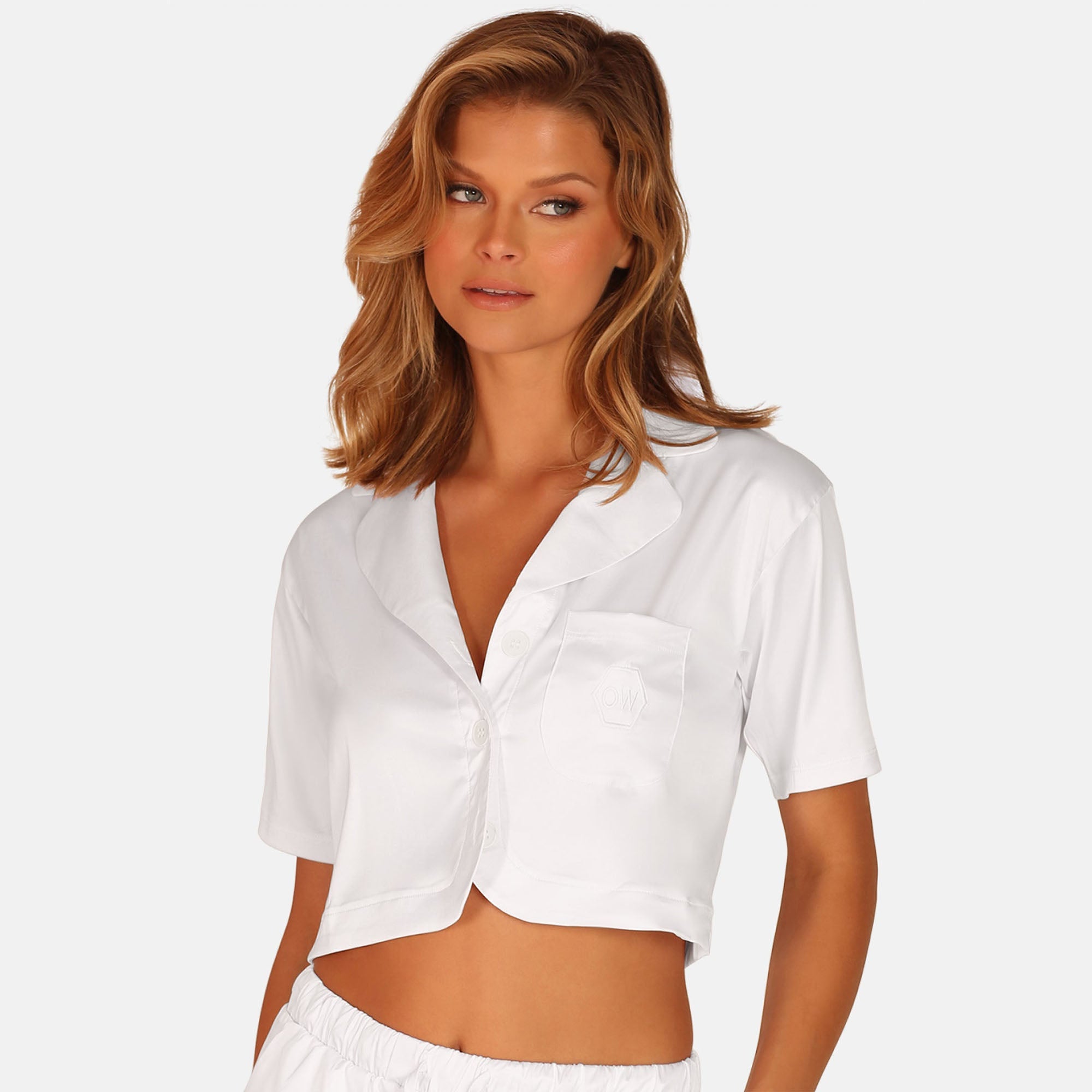 OW Collection LEMONGRASS Crop Shirt Shirt 001 - White