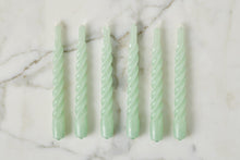 Lacquered Twisted Taper Candles | Sage | Set of 6