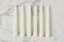Lacquered Twisted Taper Candles | White | Set of 6