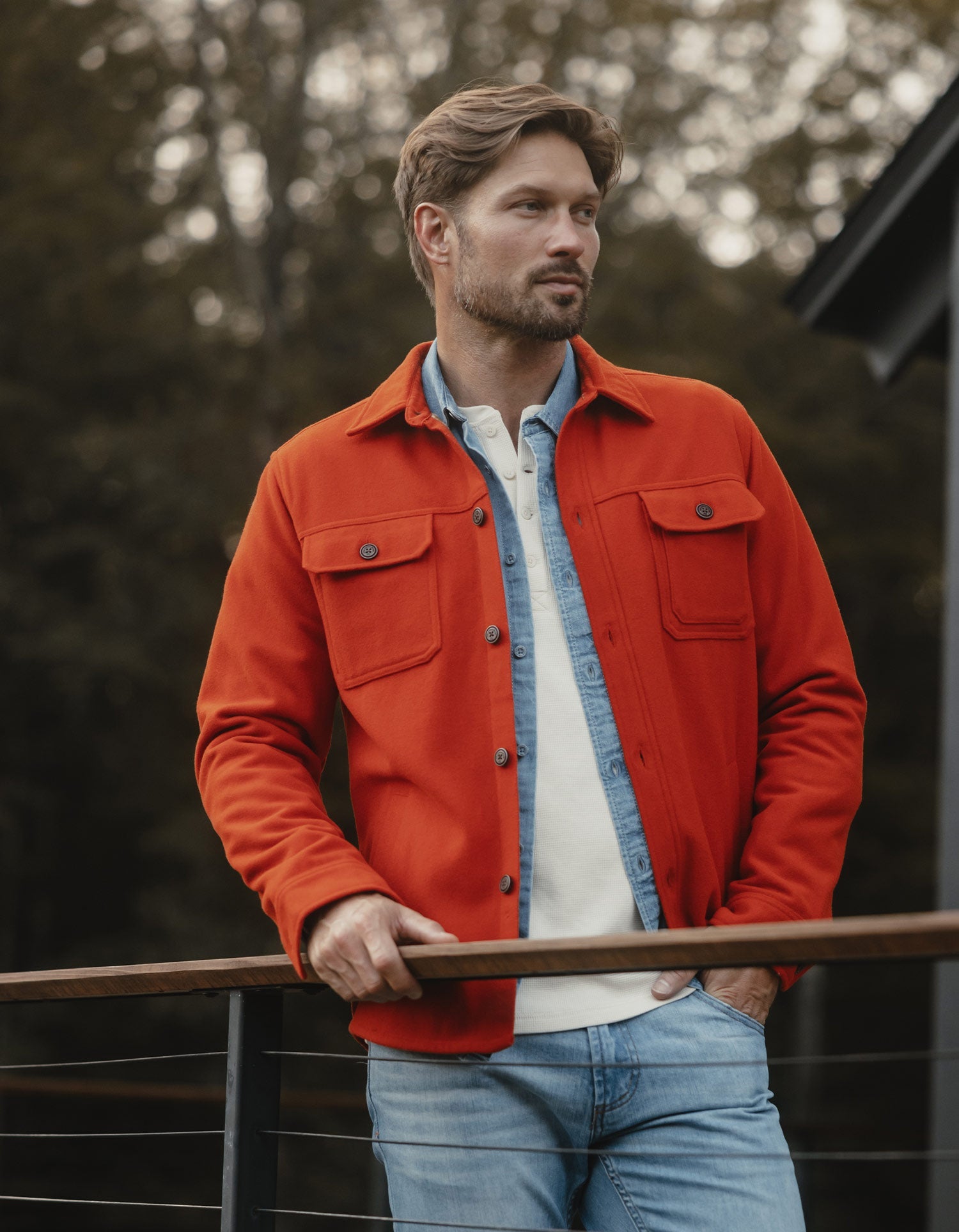 Men | Brightside Flannel Lined Workwear Jacket | Flame