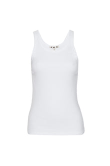 AMO Denim Long Rib Tank White