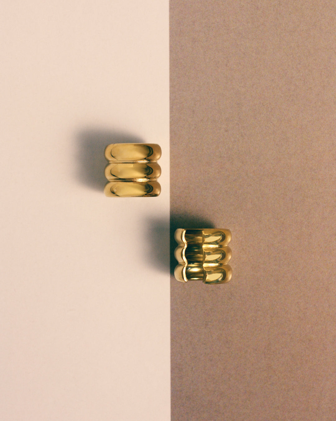 The Ridged Positano Ear Cuff Set | Gold