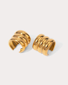 The Ridged Positano Ear Cuff Set | Gold