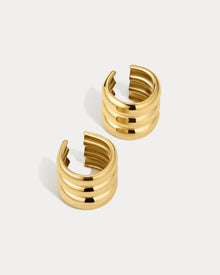 The Ridged Positano Ear Cuff Set | Gold