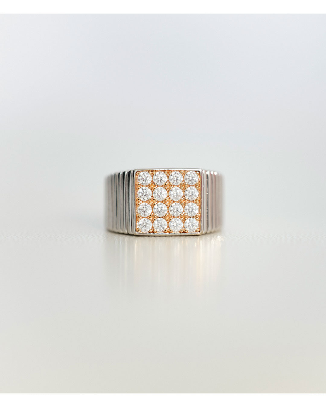 The Pave Square Signet Ring | Cubic Zirconia | Silver