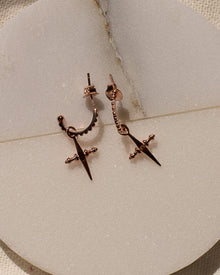 Mini Cross Hoops | Rose Gold