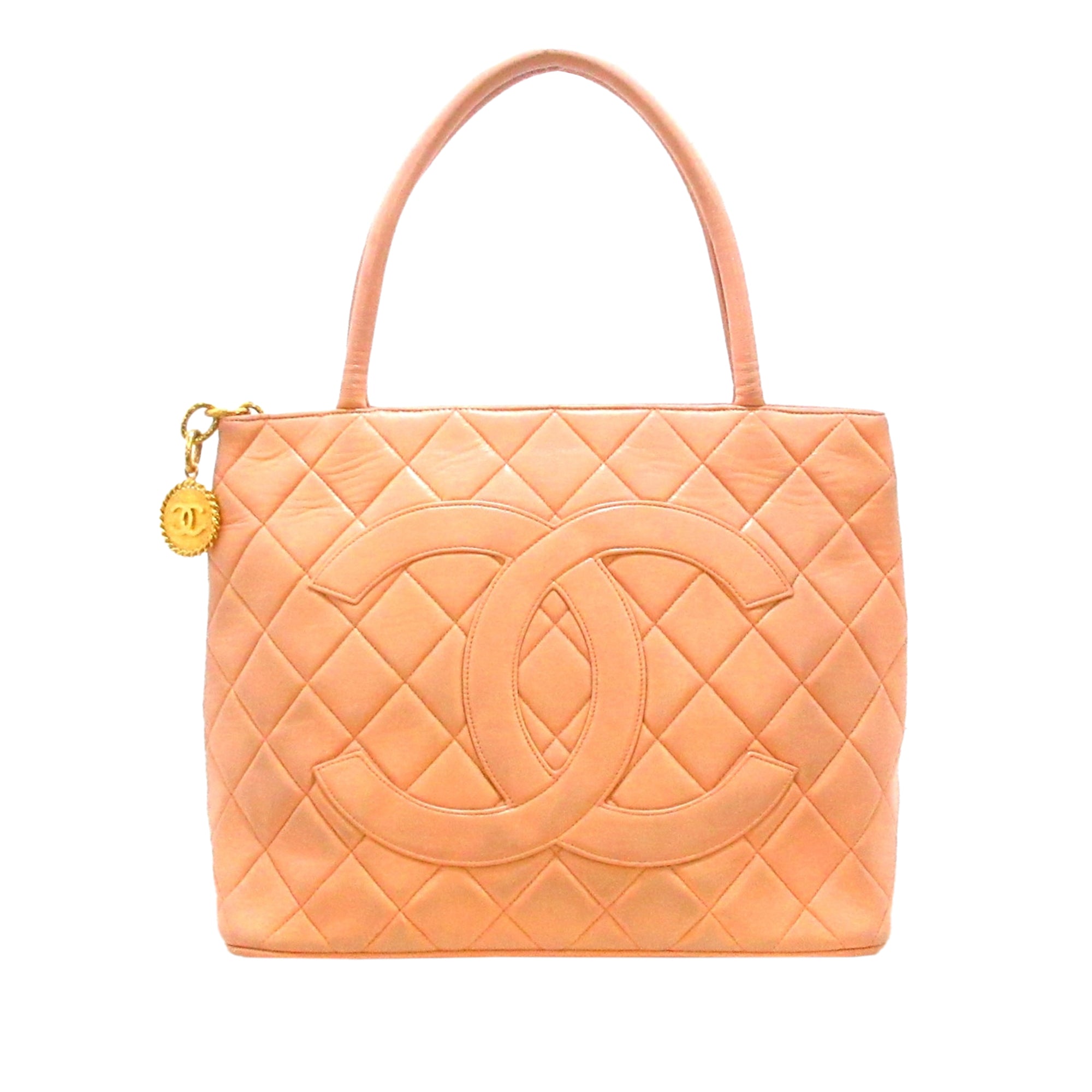 Chanel Pre-Owned Lambskin Medallion Tote | Women | Orange