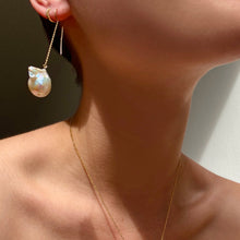 Baroque Pearl Threader Earring with 14k gold