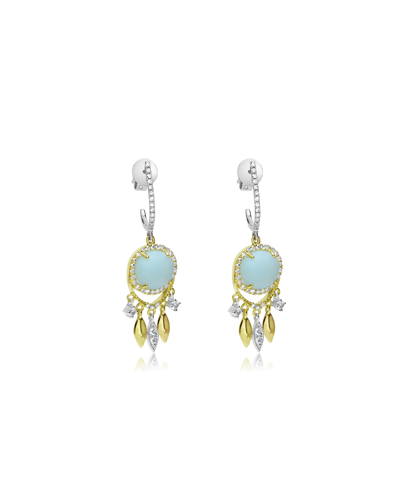 Larimar Dreamcatcher Earrings | 14kt Gold