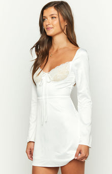 Layla Long Sleeve Mini Dress | White