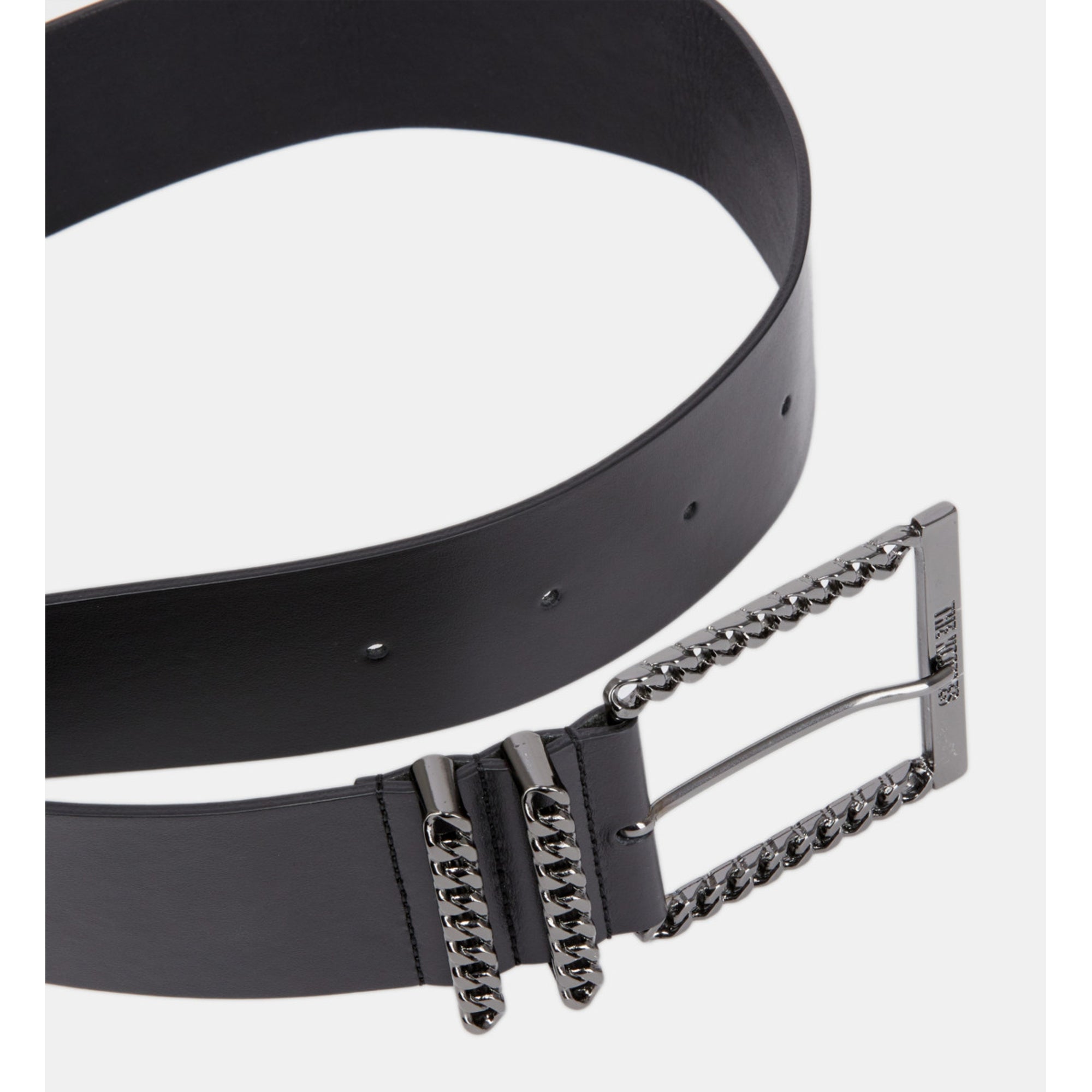 Leather Belt With Chain Buckle | Women | Black