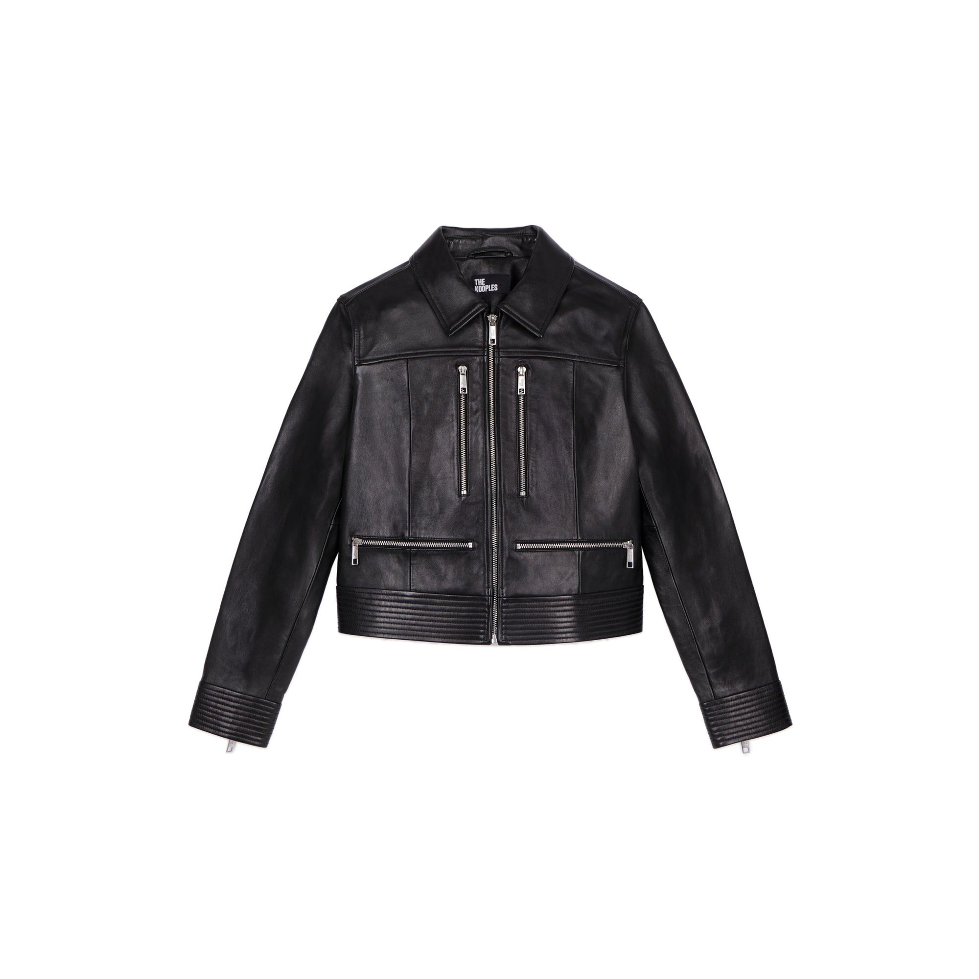 Leather Biker Jacket With Zipper | Women | Black