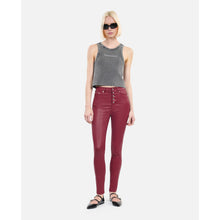 Leather-Effect Skinny Jeans | Women | Dark Red