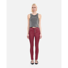 Leather-Effect Skinny Jeans | Women | Dark Red