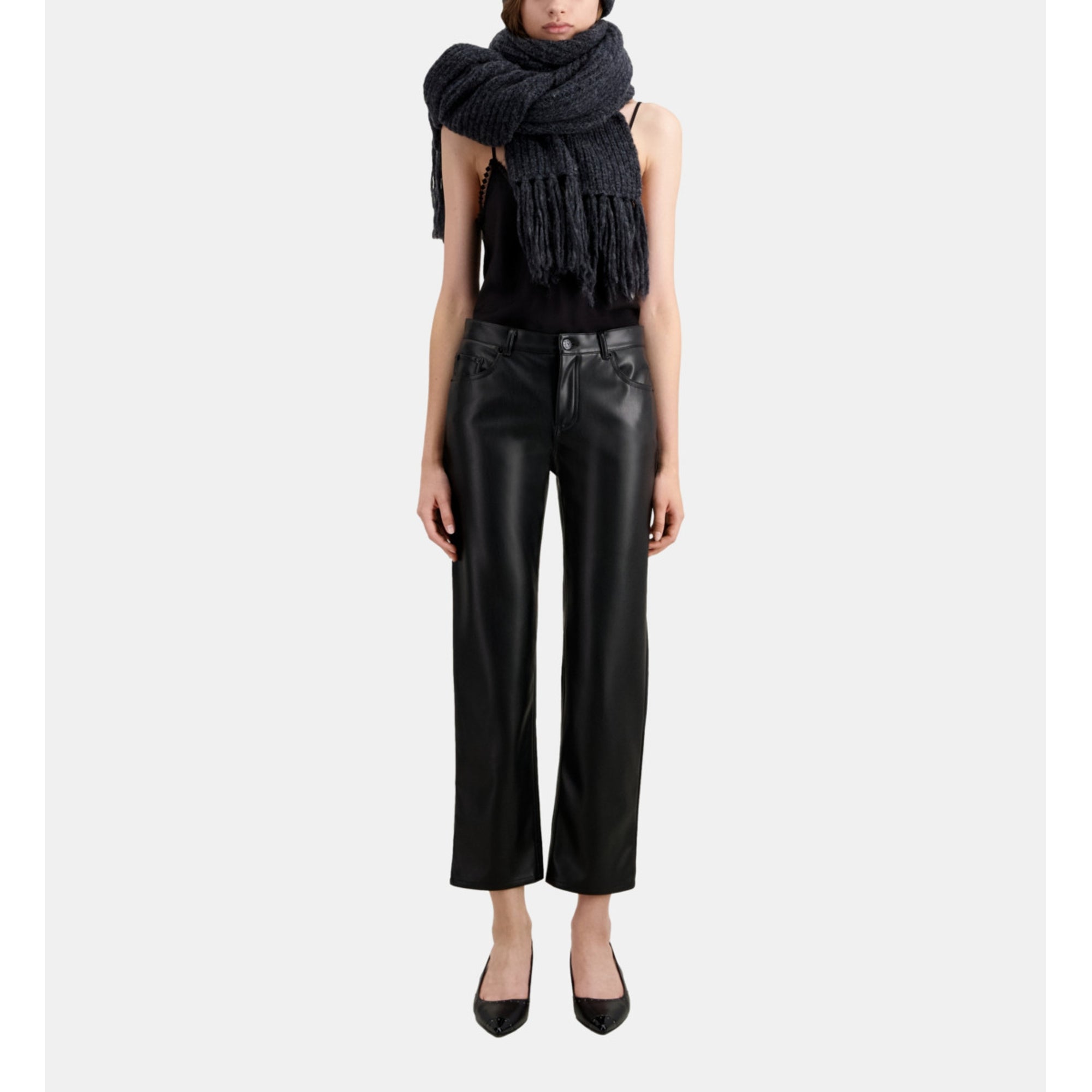 Leather Effect Trousers | Women | Black