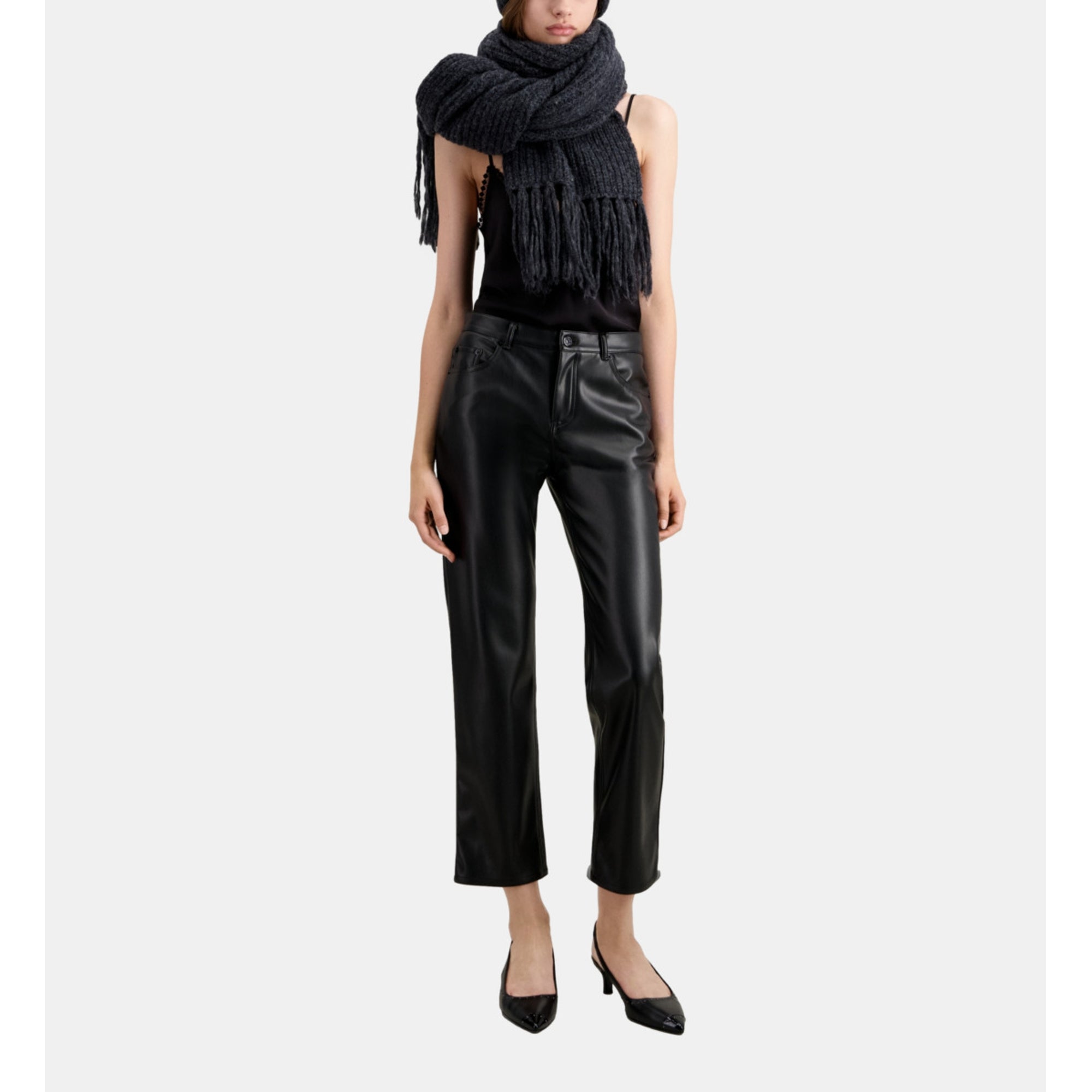 Leather Effect Trousers | Women | Black