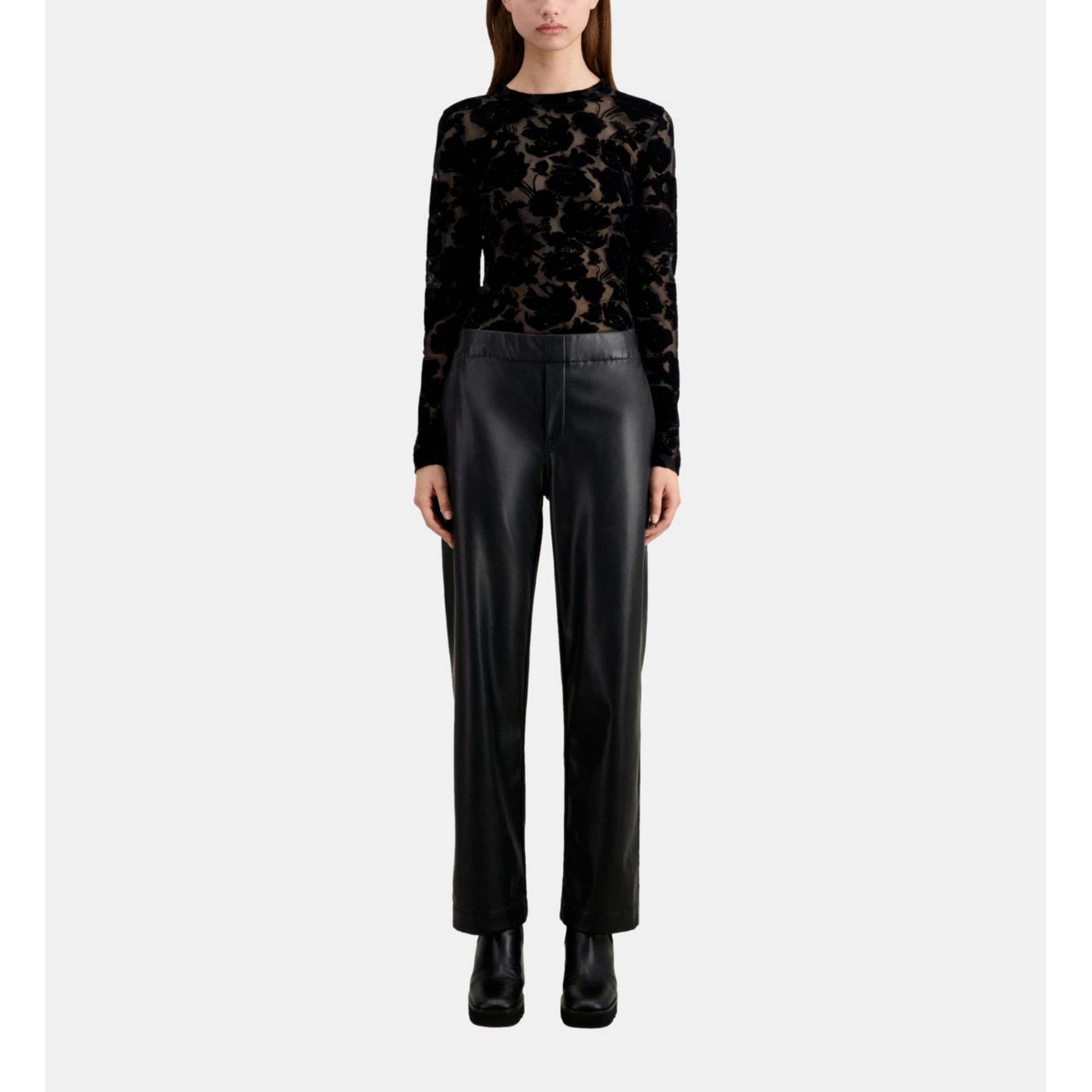 Leather Effect Trousers | Women | Black