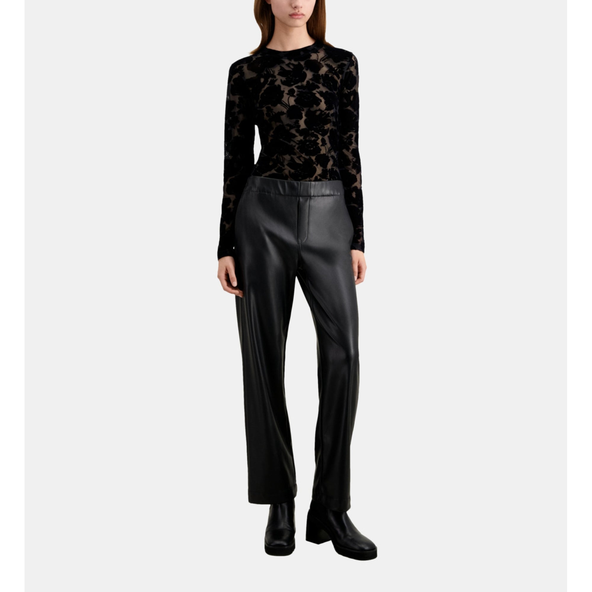 Leather Effect Trousers | Women | Black