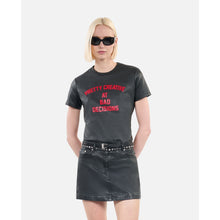 Leather Pretty Creative Serigraphy T-Shirt | Women | Black