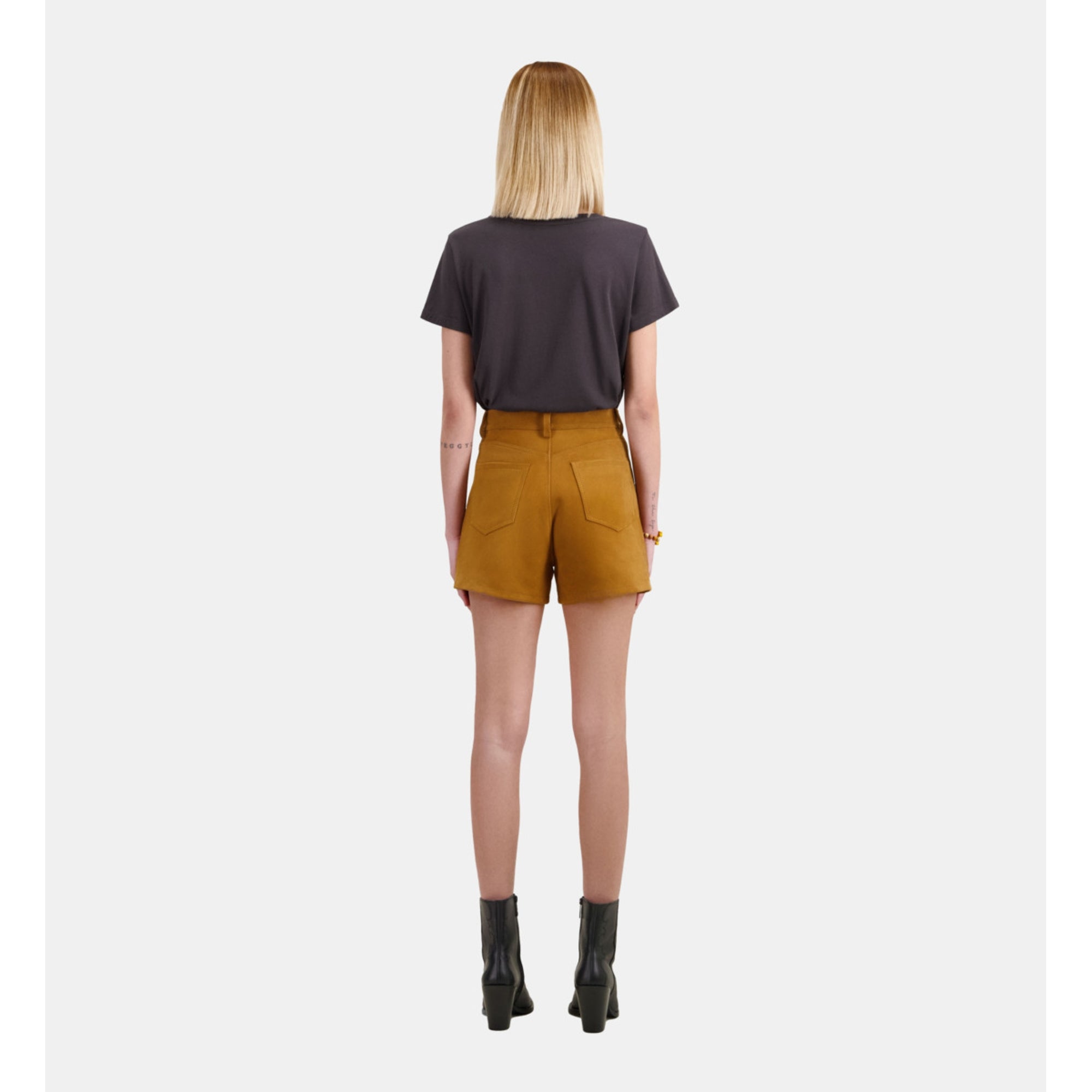 Leather Shorts With Fringes | Women | Camel