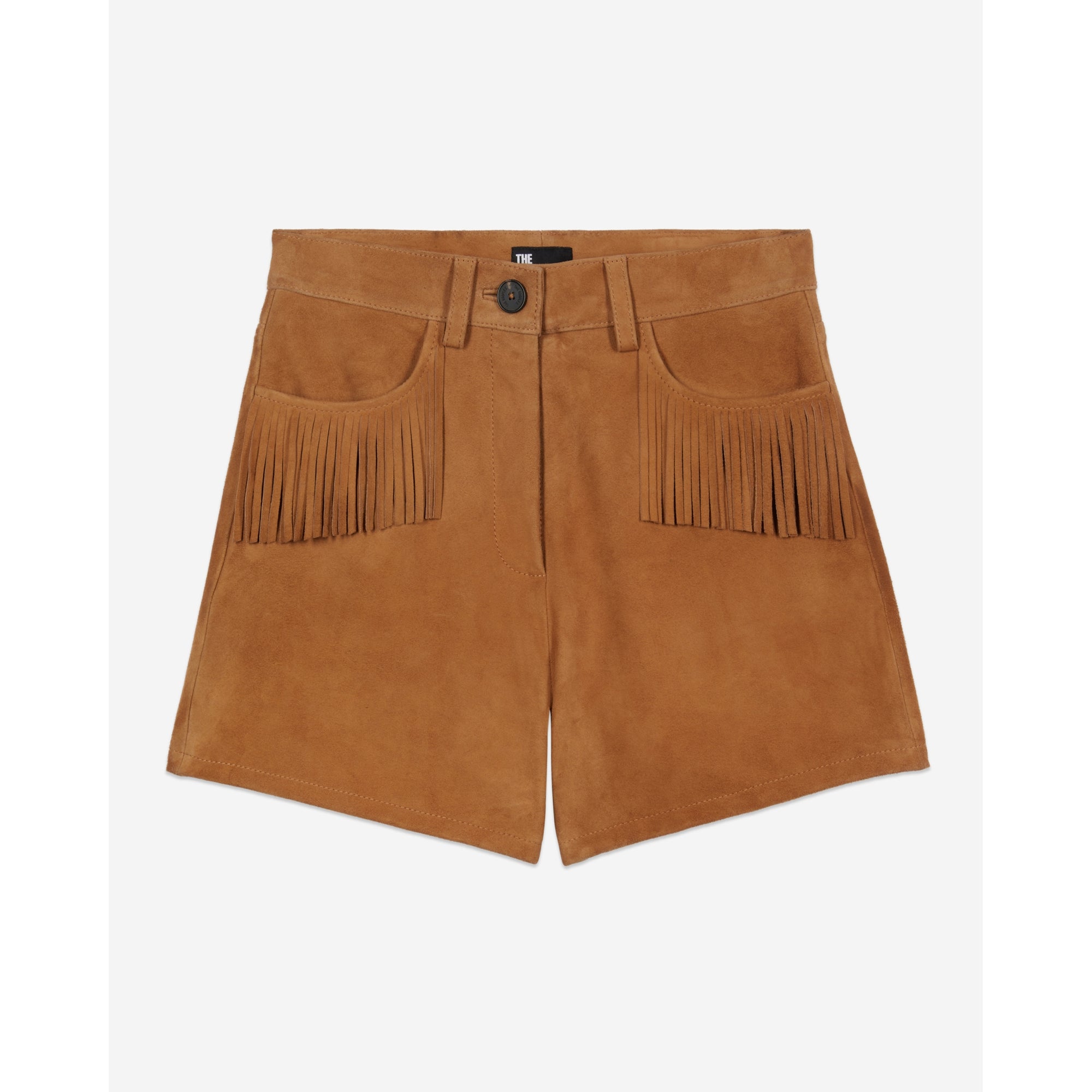 Leather Shorts With Fringes | Women | Camel