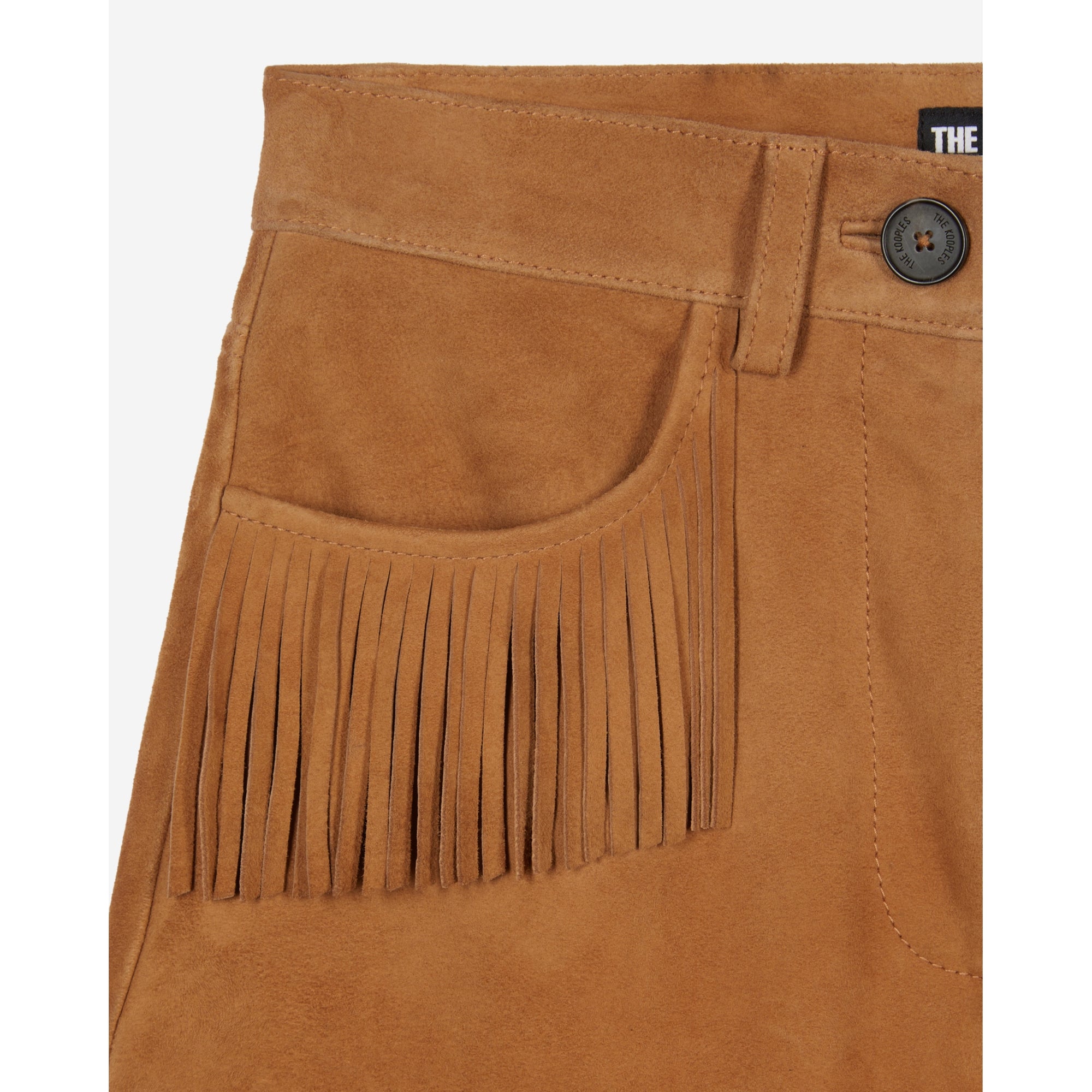 Leather Shorts With Fringes | Women | Camel