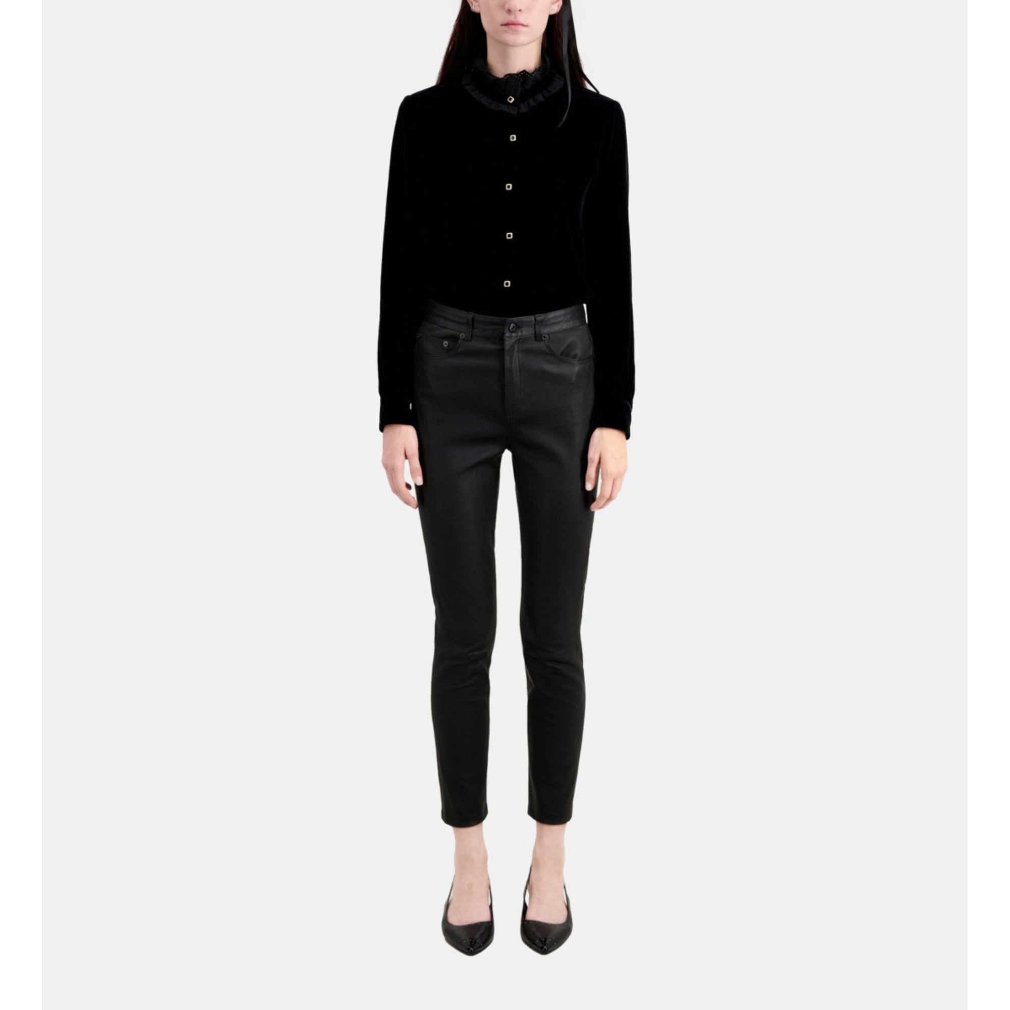 Leather Skinny Trousers | Women | Black