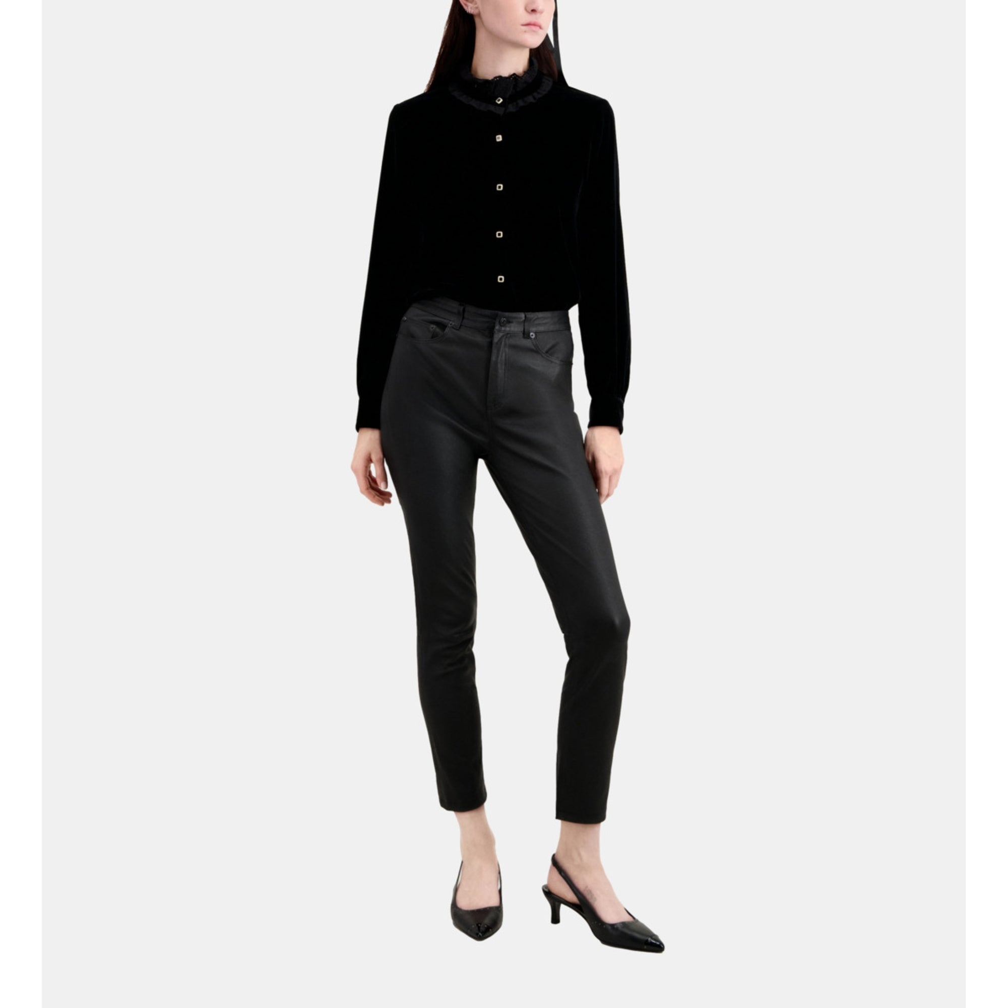 Leather Skinny Trousers | Women | Black