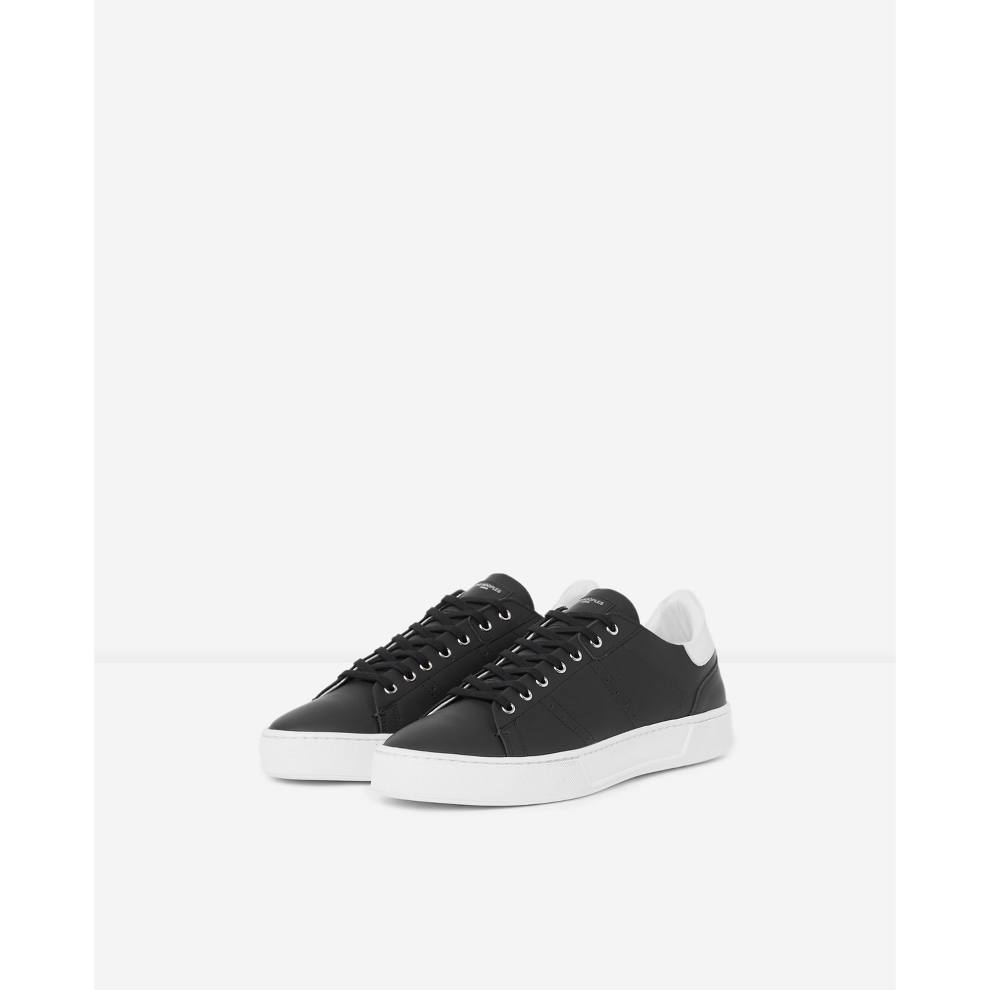 Leather Sneakers Contrasting Insert | Women | Black