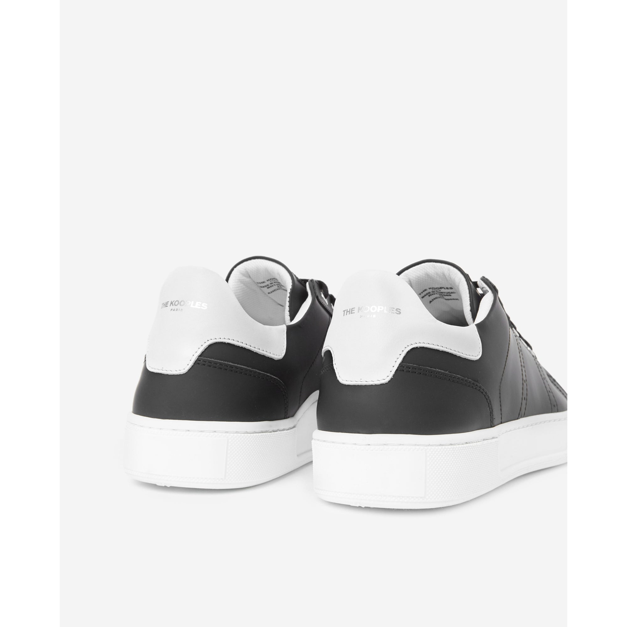 Leather Sneakers Contrasting Insert | Women | Black