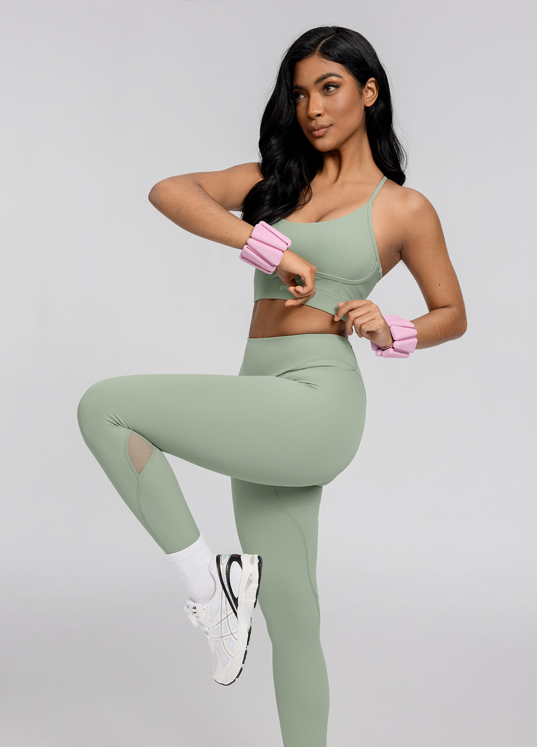 High-Waisted Stretch Performance Leggings | Sage Green