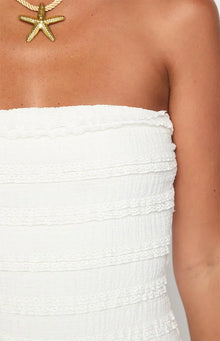 Lela Strapless Playsuit | White