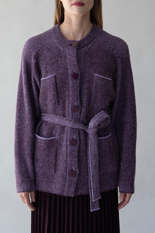 Lesse Cardigan | Aubergine