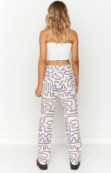 Lester Printed Pants | Cream