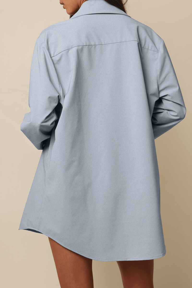 Long Sleeve Button Down Shirt | Light Denim