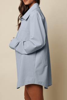 Long Sleeve Button Down Shirt | Light Denim