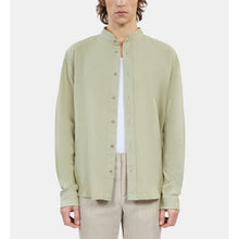 Light Green Cotton And Linen Shirt | Men | Khaki Grey