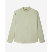 Light Green Cotton And Linen Shirt | Men | Khaki Grey