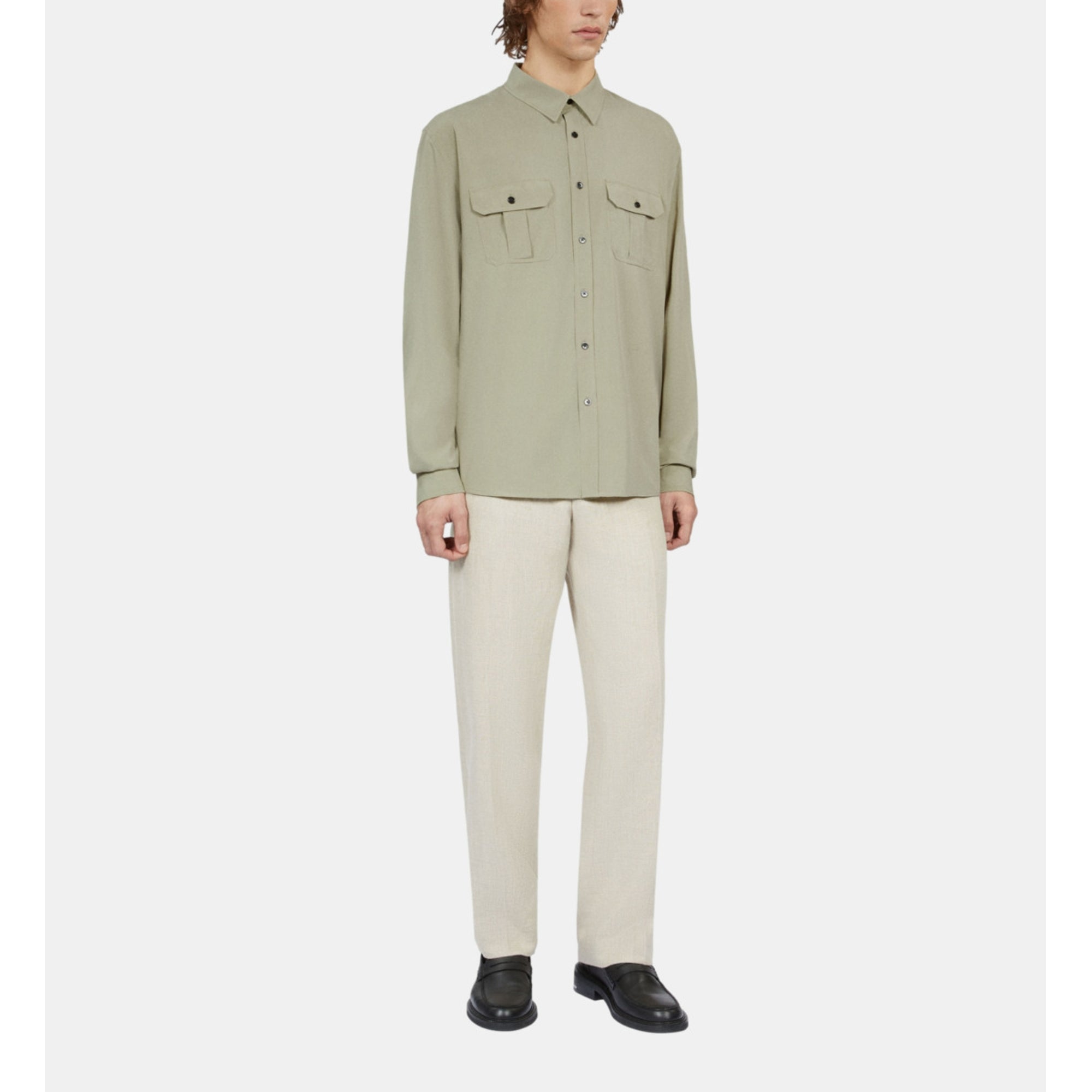 Light Green Shirt | Men | Khaki Grey