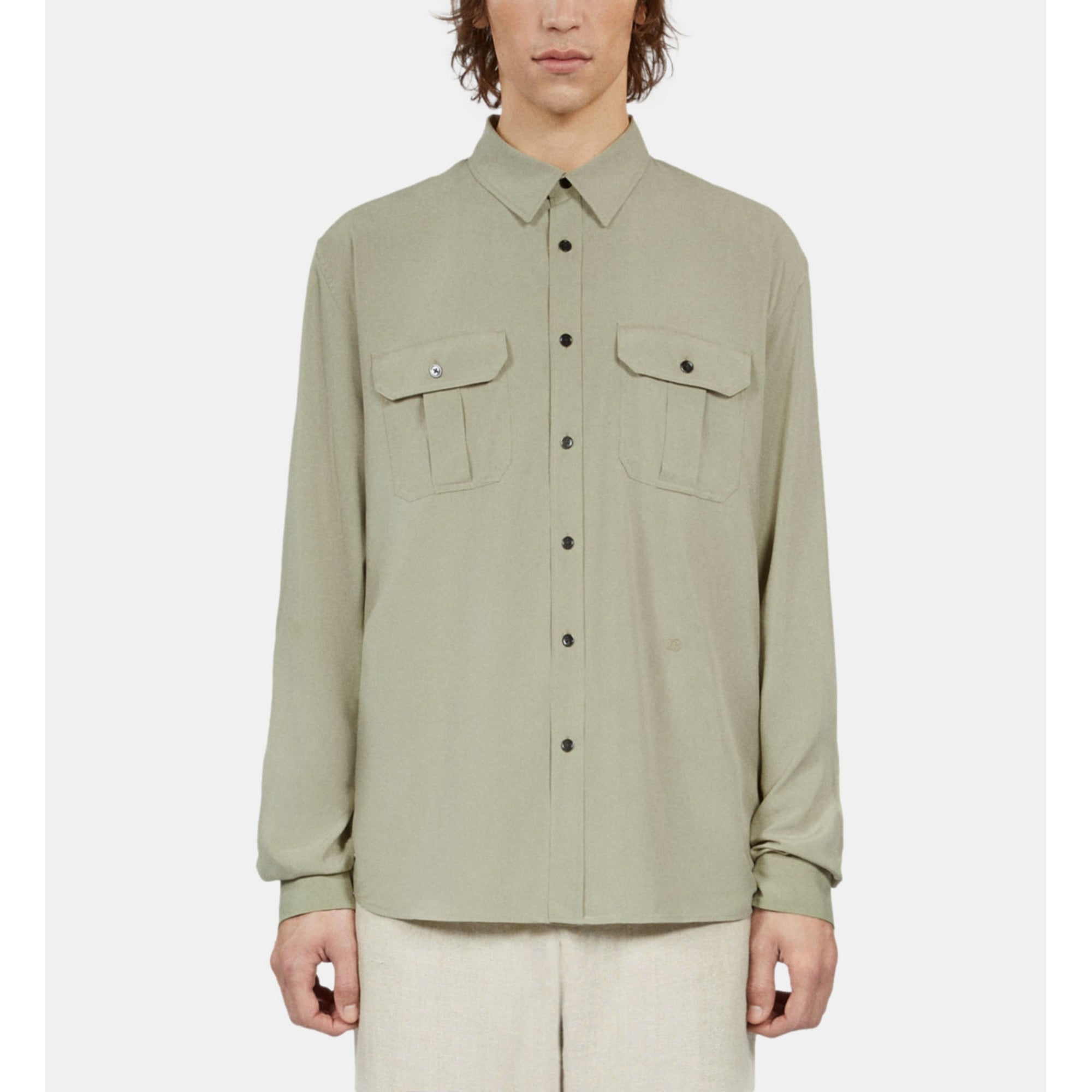 Light Green Shirt | Men | Khaki Grey