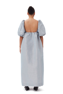 Light Shiny Taffeta Long Dress | Powder Blue