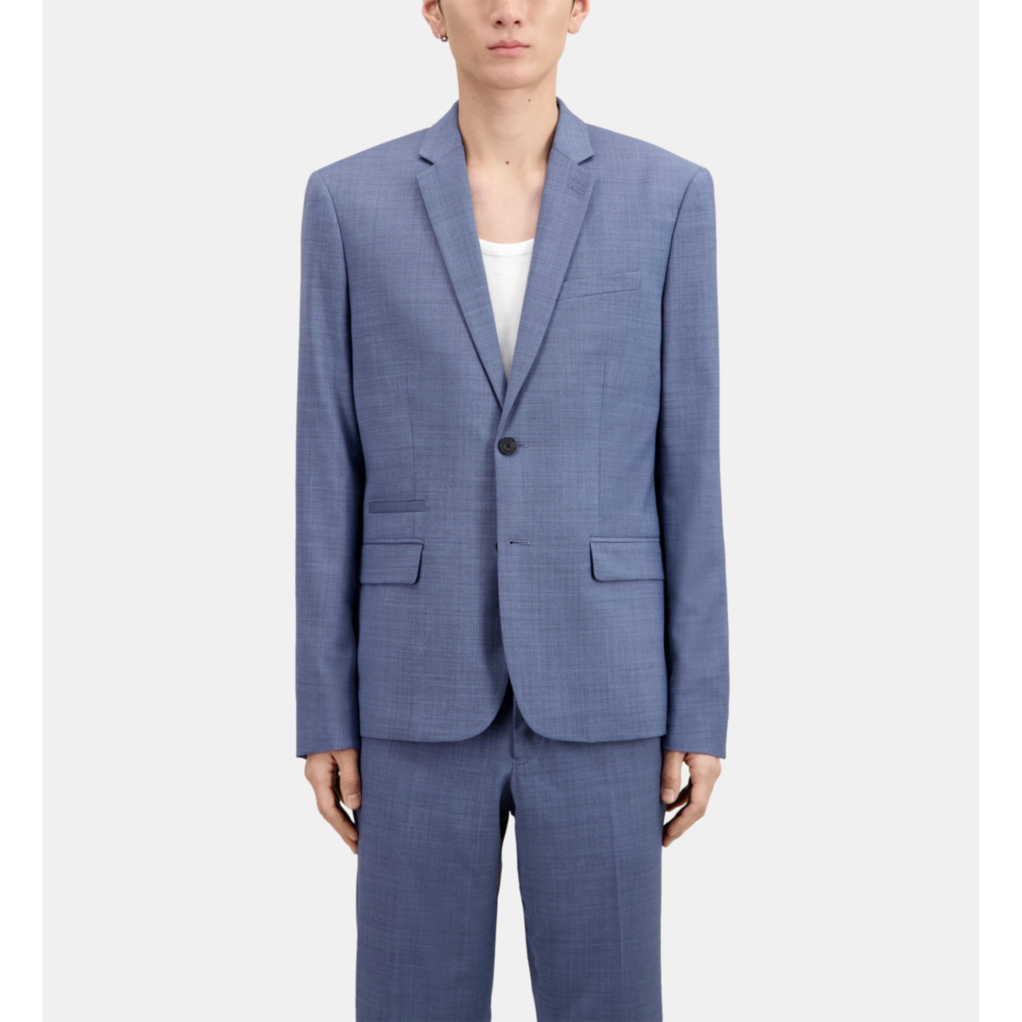 Light Wool Suit Jacket | Men | Blue