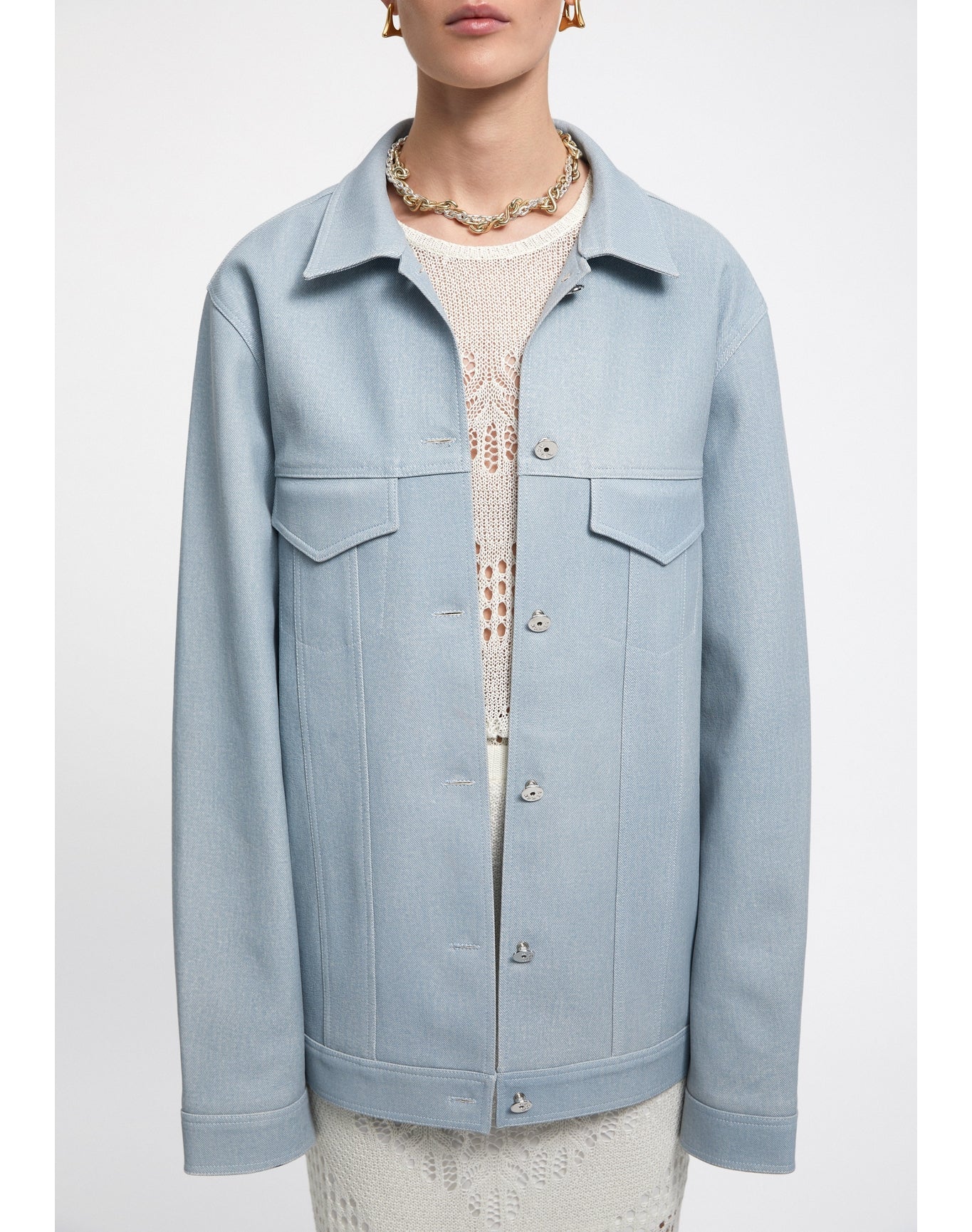Lionel | Denim Effect Leather Overshirt | Seadrop