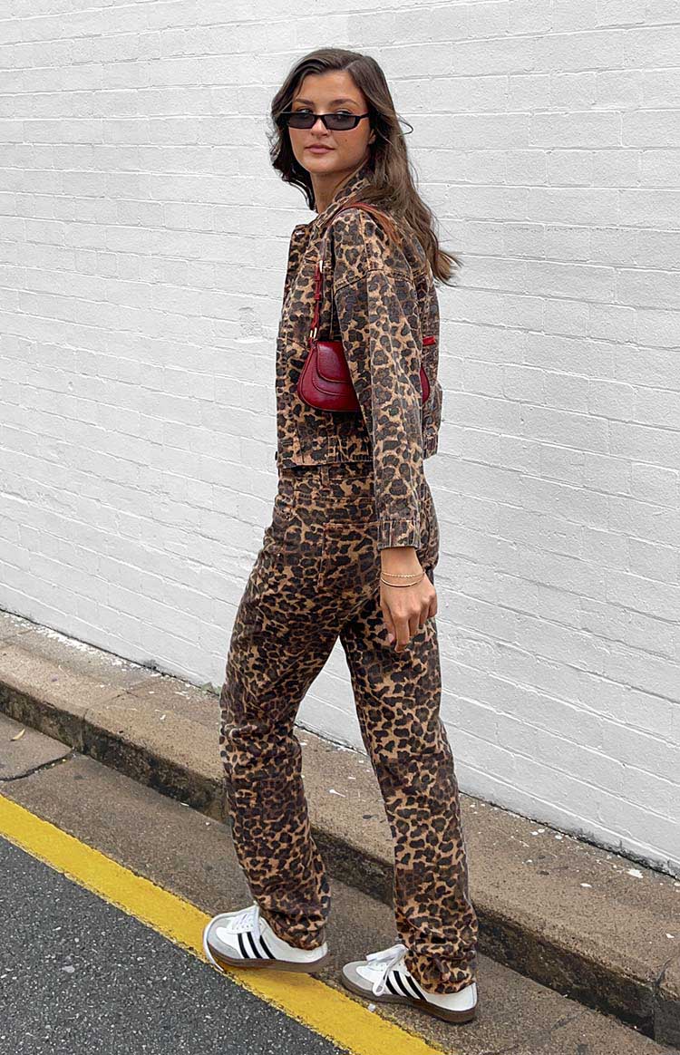 Lioness Carmela Straight Leg Jeans | Leopard Print