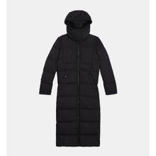 Long Down Jacket With Straps And Logo | Women | Black