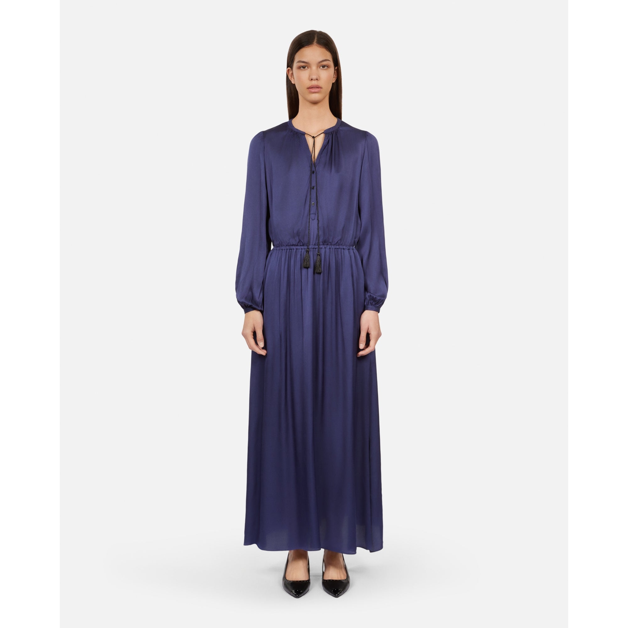 Long Dress With Lacing | Women | Night Blue