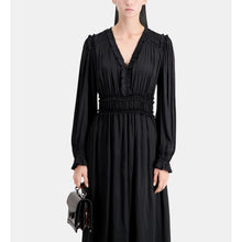 Long Dress With Shirring | Women | Black