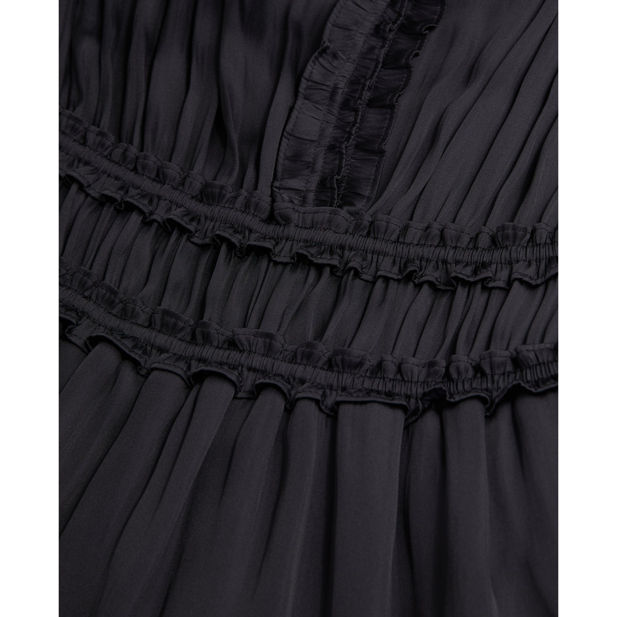 Long Dress With Shirring | Women | Black